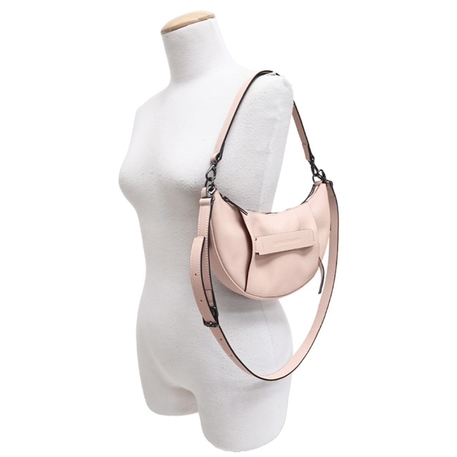 LONGCHAMP 3D系列小牛皮半月型兩用包(小/花瓣粉)10292-HCV-P72