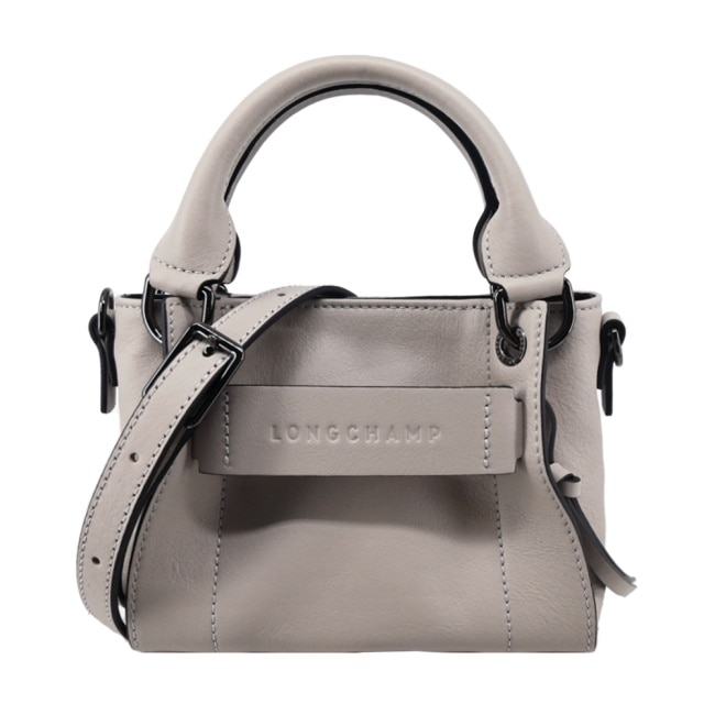 LONGCHAMP 3D系列小牛皮手提/斜背兩用包(迷你/土褐)10254-HCV-299