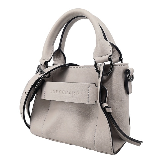 LONGCHAMP 3D系列小牛皮手提/斜背兩用包(迷你/土褐)10254-HCV-299