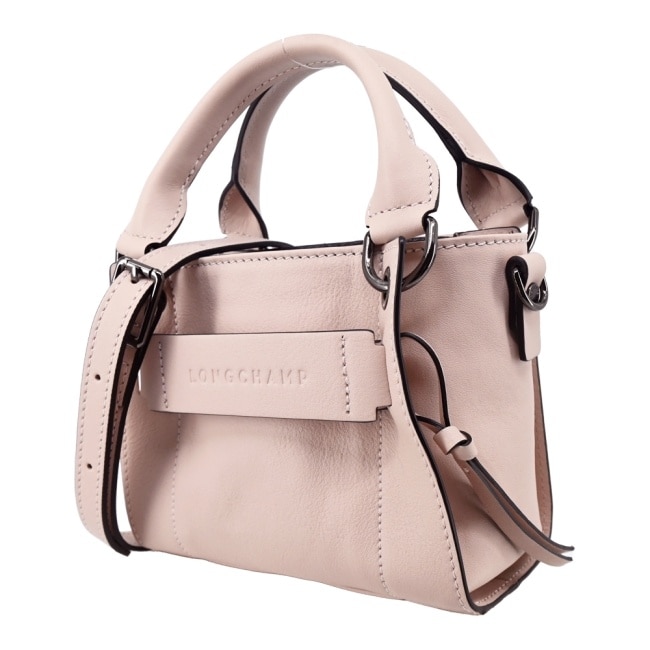 LONGCHAMP 3D系列小牛皮手提/斜背兩用包(迷你/花瓣粉)10254-HCV-P72