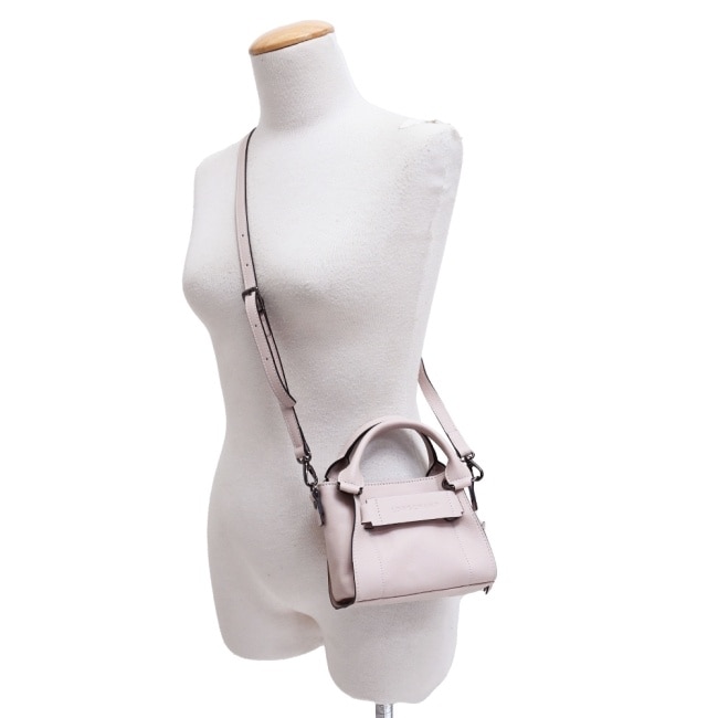 LONGCHAMP 3D系列小牛皮手提/斜背兩用包(迷你/花瓣粉)10254-HCV-P72