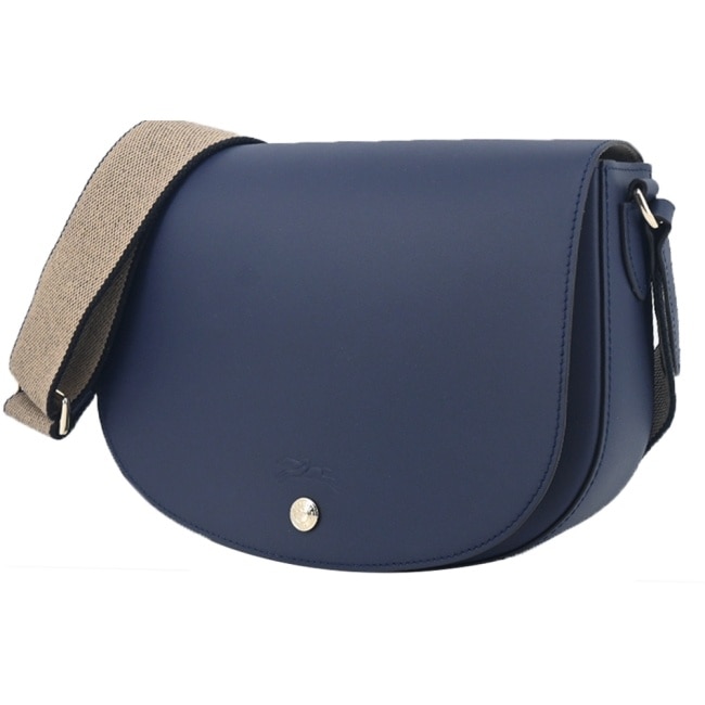 LONGCHAMP EPURE系列滑面牛皮半月型斜背包(中/海軍藍)10296-HFY-006