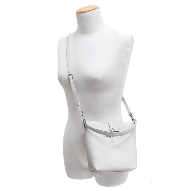 LONGCHAMP LE ROSEAU系列竹節牛皮兩用水桶包(迷你/白紙)10314-HFP-555