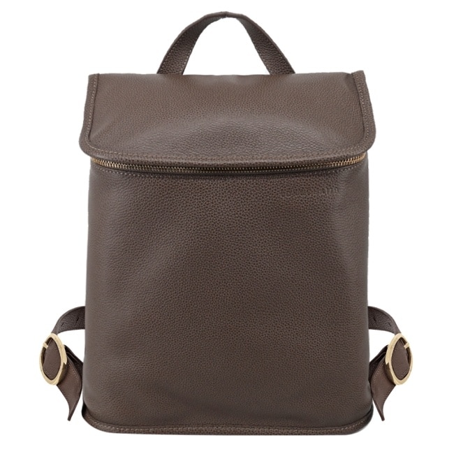 LONGCHAMP LE FOULONNE系列牛皮後背包(駝灰)10195-021-215