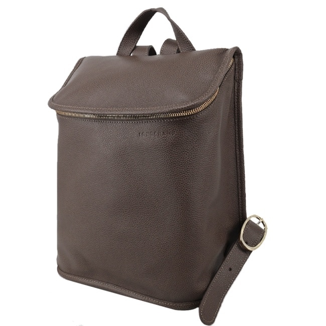 LONGCHAMP LE FOULONNE系列牛皮後背包(駝灰)10195-021-215