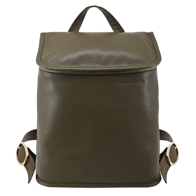 LONGCHAMP LE FOULONNE系列牛皮後背包(酸豆綠)10195-021-M17
