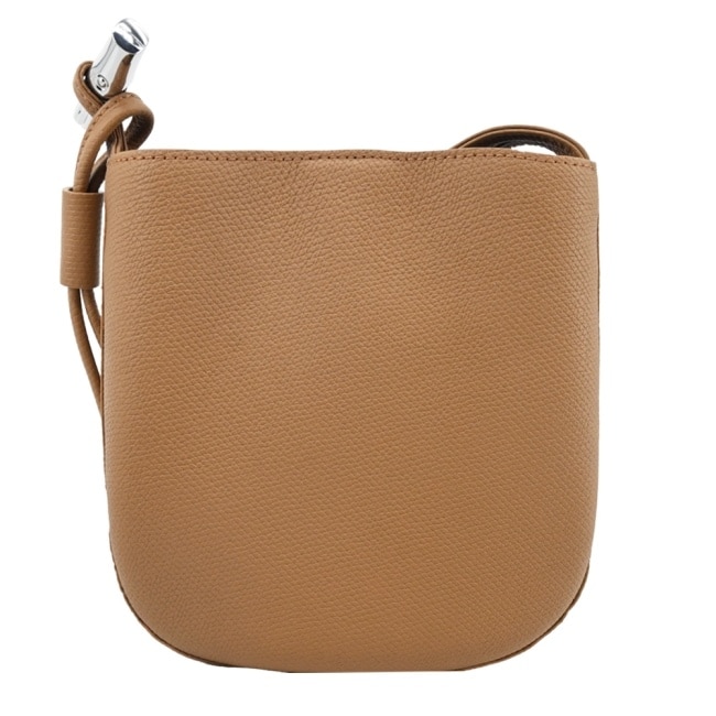 LONGCHAMP LE ROSEAU系列竹節牛皮雙肩帶斜背包(小/胡桃棕)10299-HFP-371