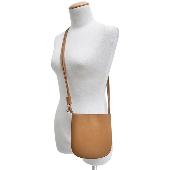 LONGCHAMP LE ROSEAU系列竹節牛皮雙肩帶斜背包(小/胡桃棕)10299-HFP-371