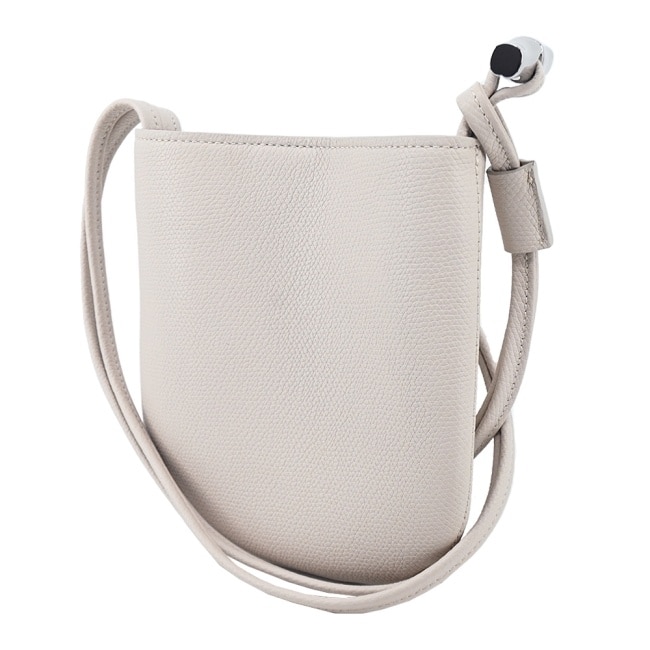 LONGCHAMP LE ROSEAU系列竹節牛皮雙肩帶斜背包(小/白紙)10299-HFP-555