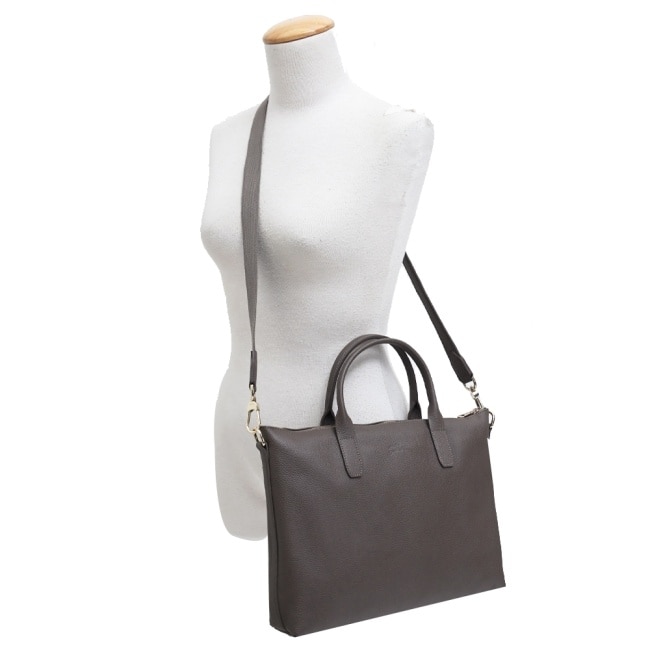 LONGCHAMP LE FOULONNE系列牛皮兩用公事包(小/駝灰)20032-021-215