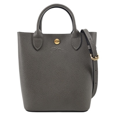 LONGCHAMP LONGCHAMP EPURE系列牛皮壓印手提/斜背兩用包(迷你/斑鳩灰)10269-HYZ-P55