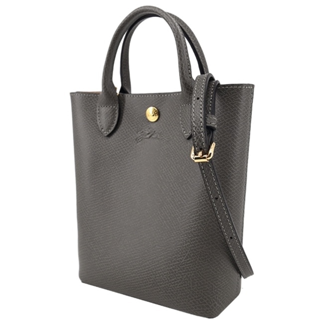 LONGCHAMP EPURE系列牛皮壓印手提/斜背兩用包(迷你/斑鳩灰)10269-HYZ-P55