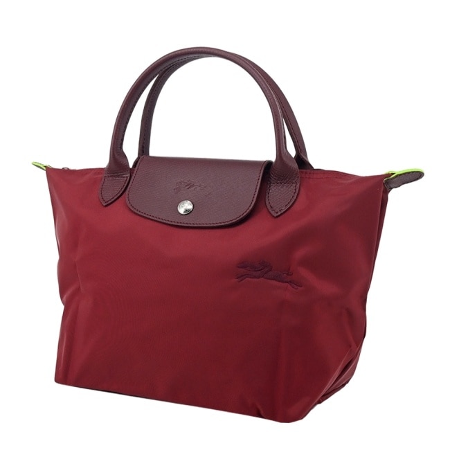LONGCHAMP LE PLIAGE GREEN系列刺繡手提水餃包(小/紅石榴)1621-919-P98