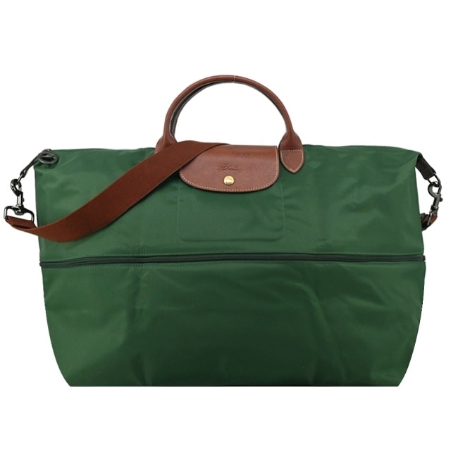 LONGCHAMP LE PLIAGE系列延展兩用旅行袋(英式綠)1911-089-P95
