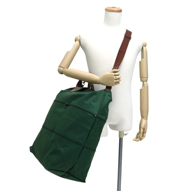 LONGCHAMP LE PLIAGE系列延展兩用旅行袋(英式綠)1911-089-P95