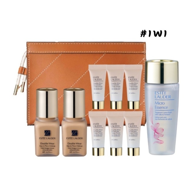 【ESTEE LAUDER 雅詩蘭黛】底妝養膚套組 公司貨 粉底7mlx2(1W1)+乖乳5mlx6+原生露30ml