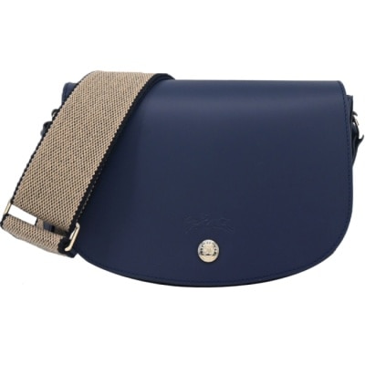 LONGCHAMP LONGCHAMP EPURE系列滑面小牛皮半月型斜背包(小/海軍藍)10253-HFY-006