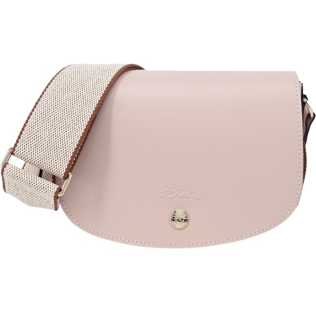 LONGCHAMP EPURE系列滑面小牛皮半月型斜背包(小/玫瑰粉)10253-HFY-257