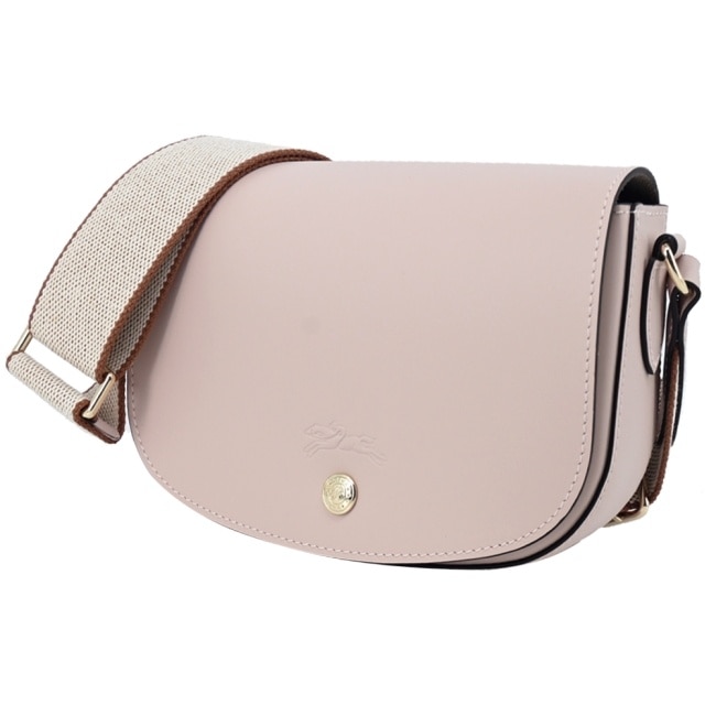 LONGCHAMP EPURE系列滑面小牛皮半月型斜背包(小/玫瑰粉)10253-HFY-257