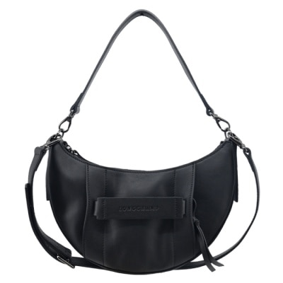 LONGCHAMP LONGCHAMP 3D系列小牛皮半月型兩用包(小/黑)10292-HCV-001