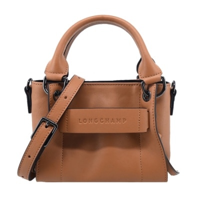 LONGCHAMP LONGCHAMP 3D系列小牛皮手提/斜背兩用包(迷你/黃褐)10254-HCV-016