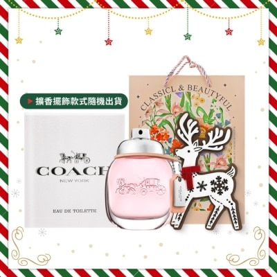 COACH COACH 時尚經典女性淡香水耶誕禮讚組(香水30ml+麋鹿擴香擺飾)附品牌禮袋-國際航空版