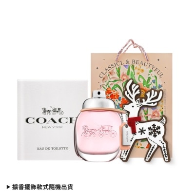 COACH COACH 時尚經典女性淡香水禮讚組(香水30ml+麋鹿擴香擺飾)-附禮袋-國際航空版