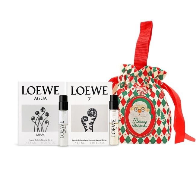 LOEWE 耶誕禮讚組[盛夏風情淡香水+第七樂章淡香水+束口收納袋]-交換禮物-國際航空版