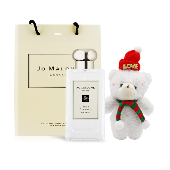 Jo Malone 聖誕限定香氛小熊禮袋組(藍風鈴香水(100ml)+聖誕熊+品牌提袋)-交換禮物-國際航空版