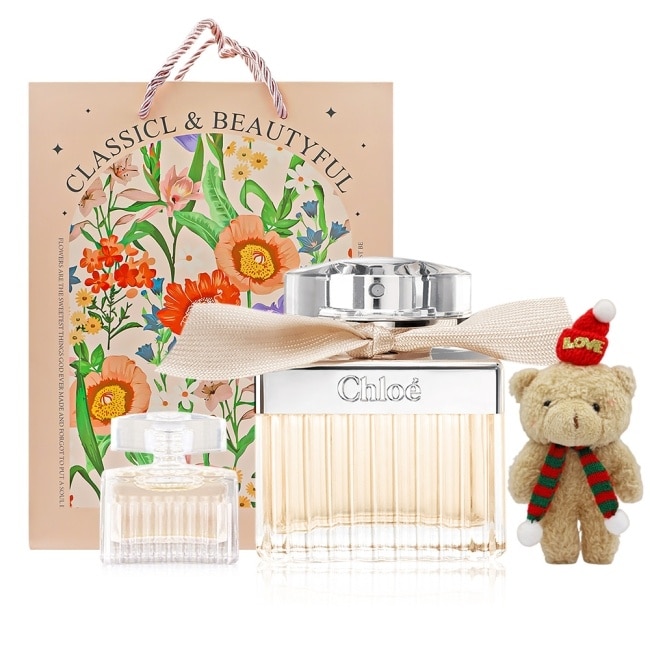 Chloe' 同名女性淡香精聖誕交換禮物組[(50ml+5ml)+聖誕熊+品牌禮袋]-國際航空版