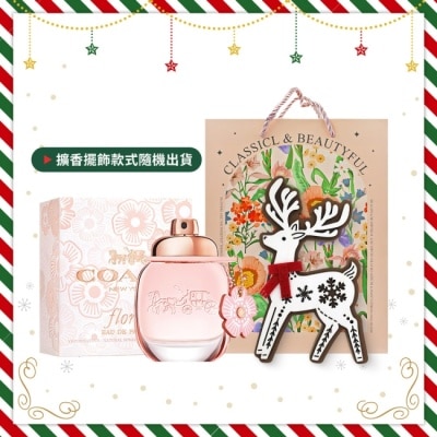 COACH COACH 芙洛麗女性淡香精耶誕禮讚組(香精30ml+麋鹿擴香擺飾)附品牌禮袋-國際航空版