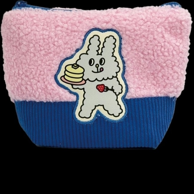 BUNNI KONBINY 異材質拼接化妝包- MAME藍款