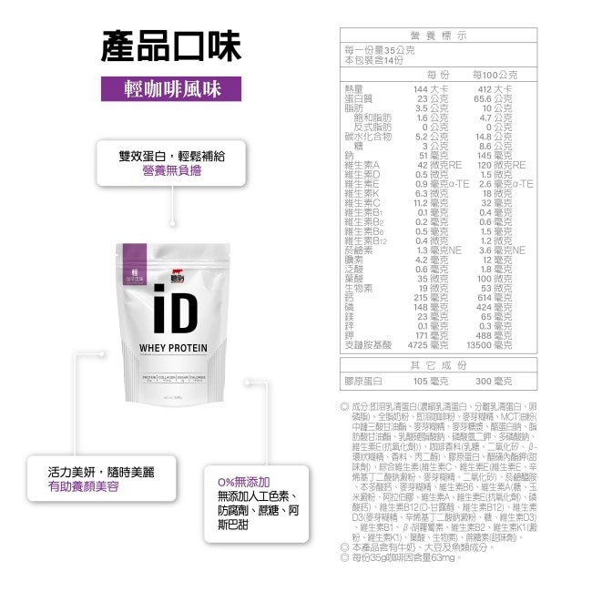 紅牛聰勁ID即溶乳清蛋白-輕咖啡風味500g