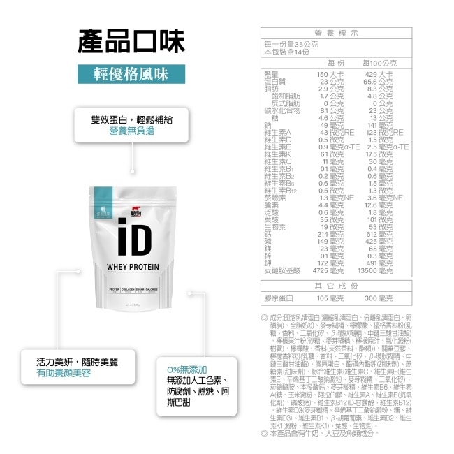 紅牛聰勁ID即溶乳清蛋白-輕優格風味500g