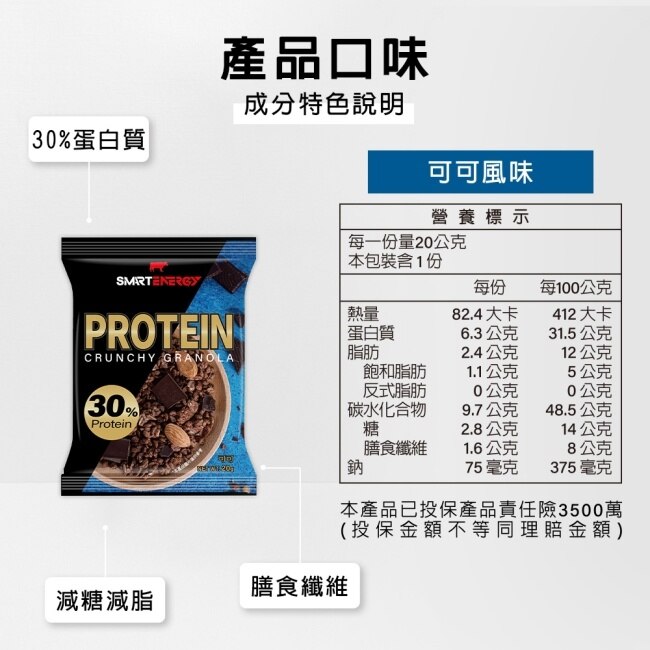 紅牛聰勁蛋白穀脆粒-可可風味 20公克