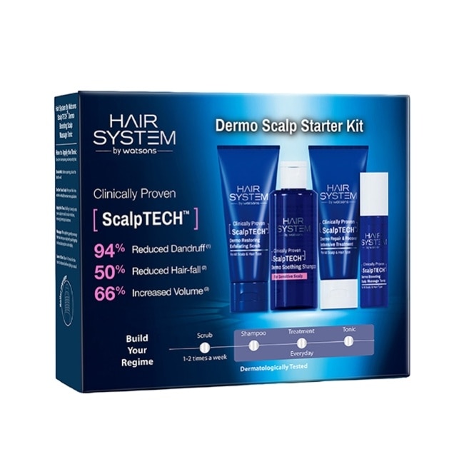 Hair System 頭皮護理入門組合(含洗髮露50ml去角質30g養髮精華液8ml髮膜30ml)