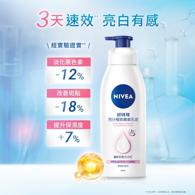 妮維雅亮白極致嫩膚乳液加量組(400ml+30ml)