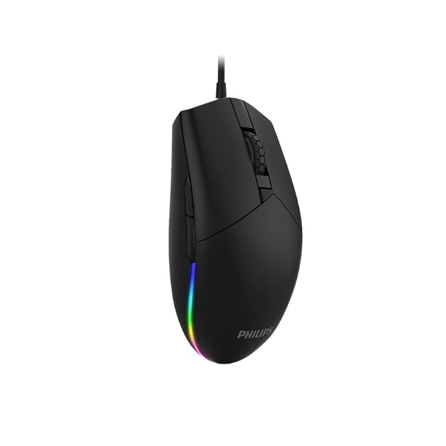 PHILIPS RGB炫彩6鍵式有線6400DPI滑鼠-SPK9304