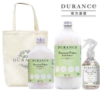 DURANCE 朵昂思 DURANCE朵昂思 織品衣物呵護香氛組(馬鞭草柔軟精1L+500ml+衣物芳香噴霧+帆布托特包)