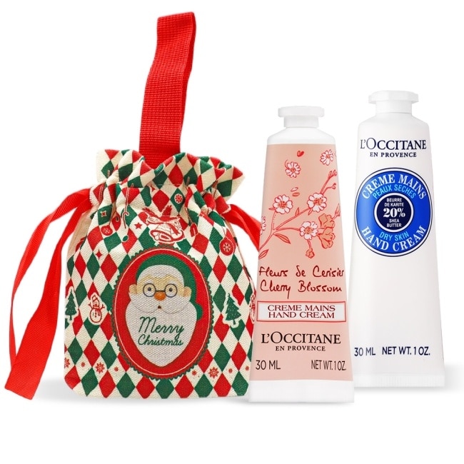 L’OCCITANE 歐舒丹 香氛護手霜組(30mlX2)-乳油木+櫻花-國際航空版