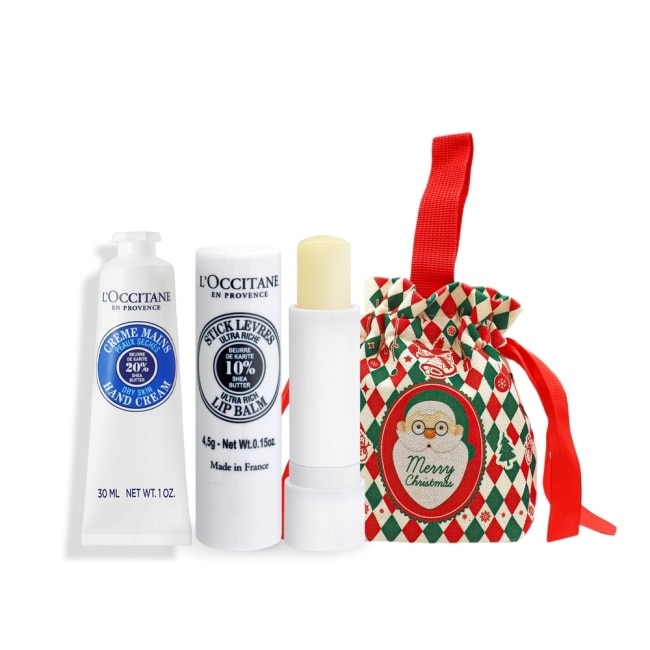 L’OCCITANE 歐舒丹 親親護唇護手保養組[乳油木護手霜+乳油木潤唇膏]-聖誕交換禮物-專櫃公司貨