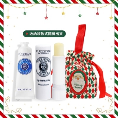 L’OCCITANE 歐舒丹 L’OCCITANE 歐舒丹 親親護唇護手保養組[乳油木護手霜+乳油木潤唇膏]-聖誕交換禮物-專櫃公司貨