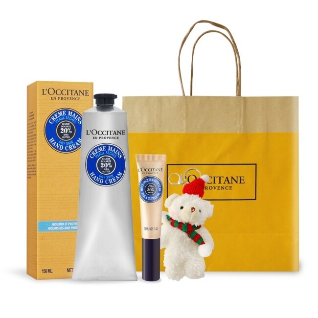 L’OCCITANE 歐舒丹 乳油木手部修護組[護手霜+指緣油]-聖誕交換禮物-國際航空版