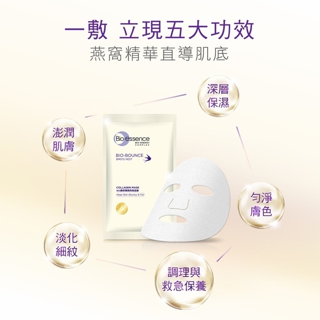 碧歐斯 BIO膠原燕窩澎潤面膜23mlx4