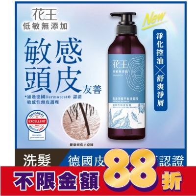 KAO花王 花王低敏無添加去油淨屑平衡洗髮精 500ML