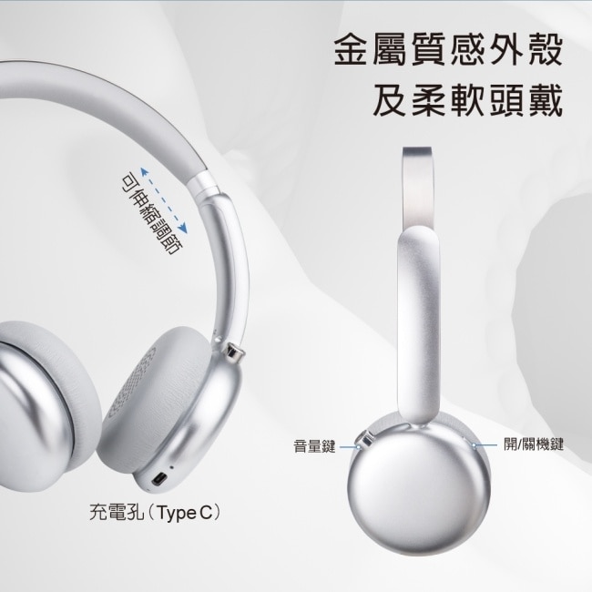 E-books SS68 AI智慧聲學降噪ANC+ENC藍牙6.0頭戴耳機