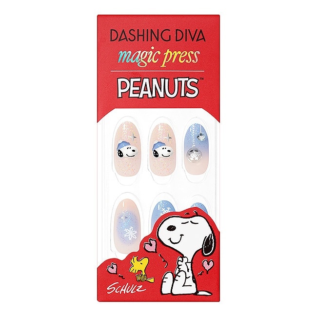 Dashing Diva x Snoopy/P頂級璀燦美甲片-雪國史努比-30片