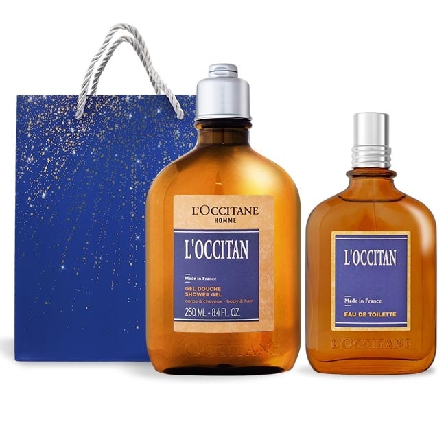 L’OCCITANE 歐舒丹 風格男士香氛沐浴組[沐浴膠+香水]-國際航空版