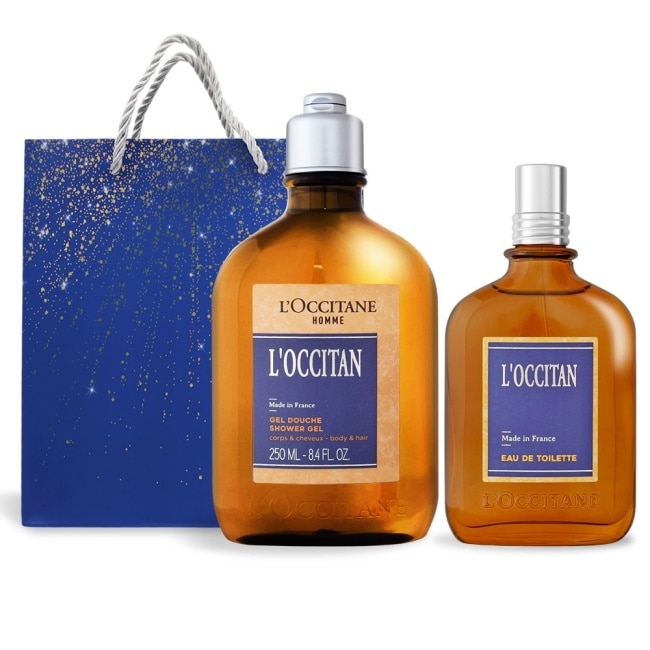 L’OCCITANE 歐舒丹 風格男士香氛沐浴組[沐浴膠+香水]-國際航空版