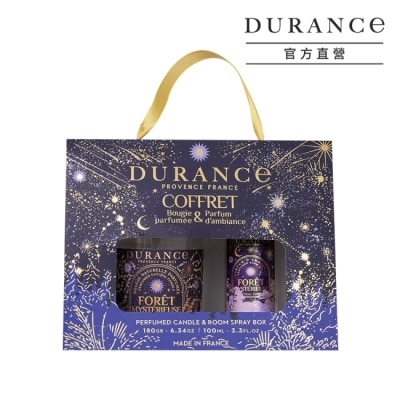 DURANCE 朵昂思 DURANCE朵昂思 神秘森林香氛蠟燭噴霧禮盒[蠟燭180g+居家噴霧100ml]-節慶版E-專櫃公司貨